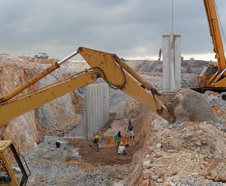 Waterways construction at Emerald Bay, Puteri Harbour, Johor, Malaysia